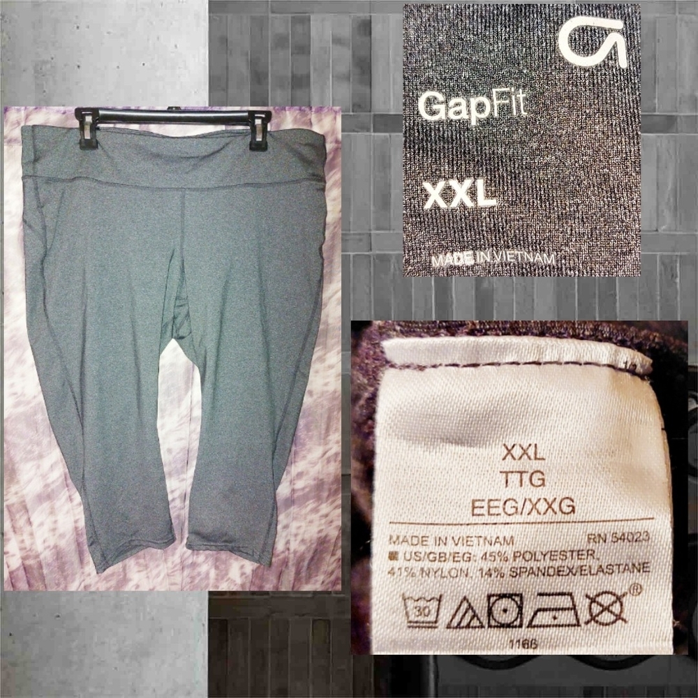 Gap Fit brand Medium Gray Athletic Soft Knit Capri Leggings Sz XXL